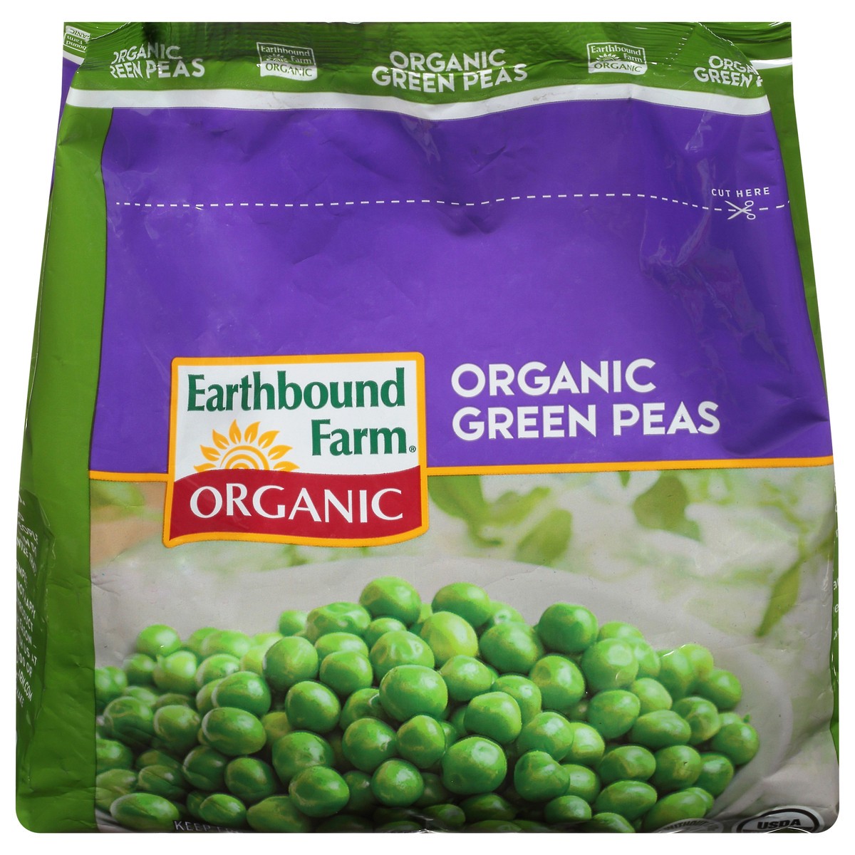 slide 1 of 9, Earthbound Farm Organic Green Peas, 10 oz