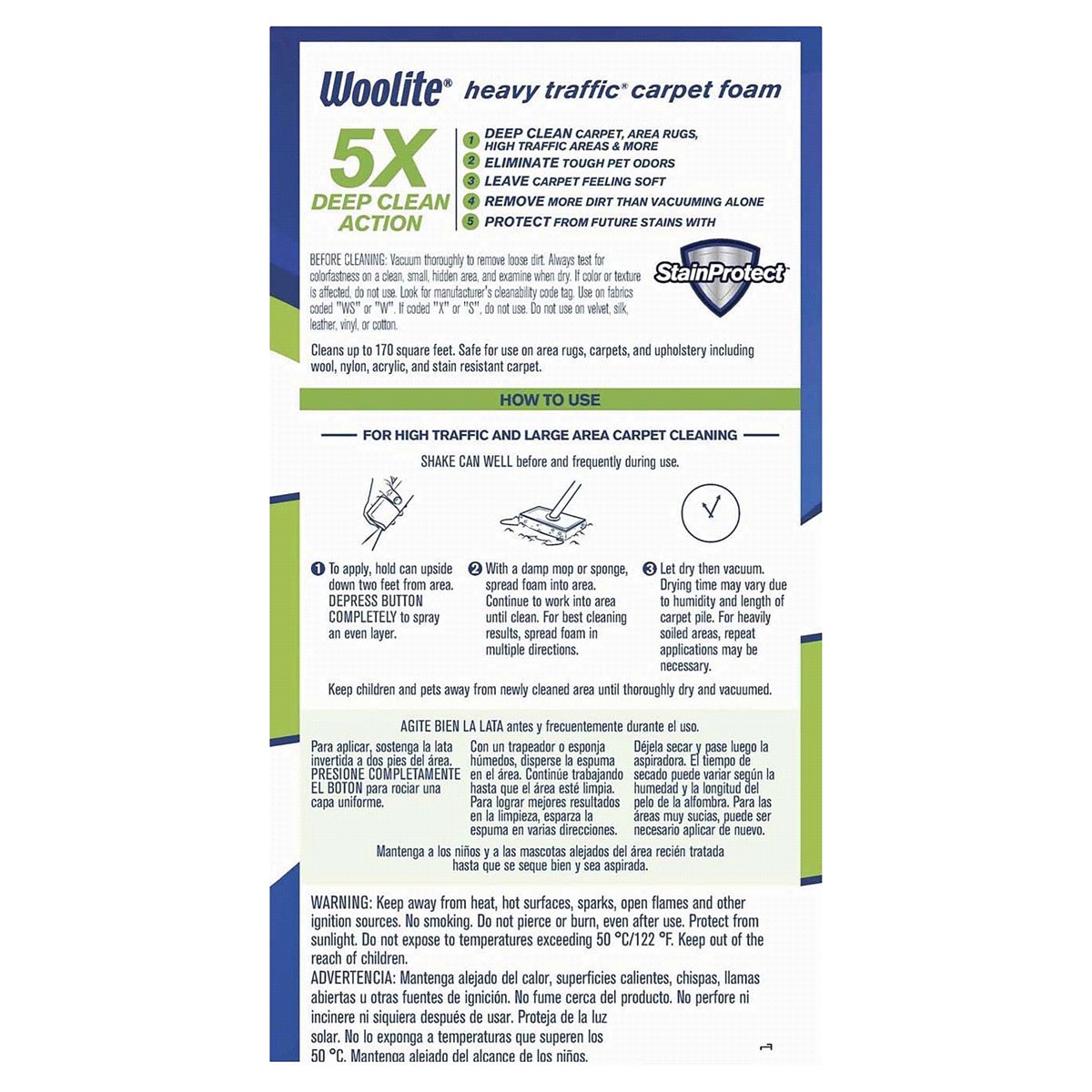 slide 2 of 2, Woolite Heavy Traffic Carpet Foam 22 oz, 22 oz