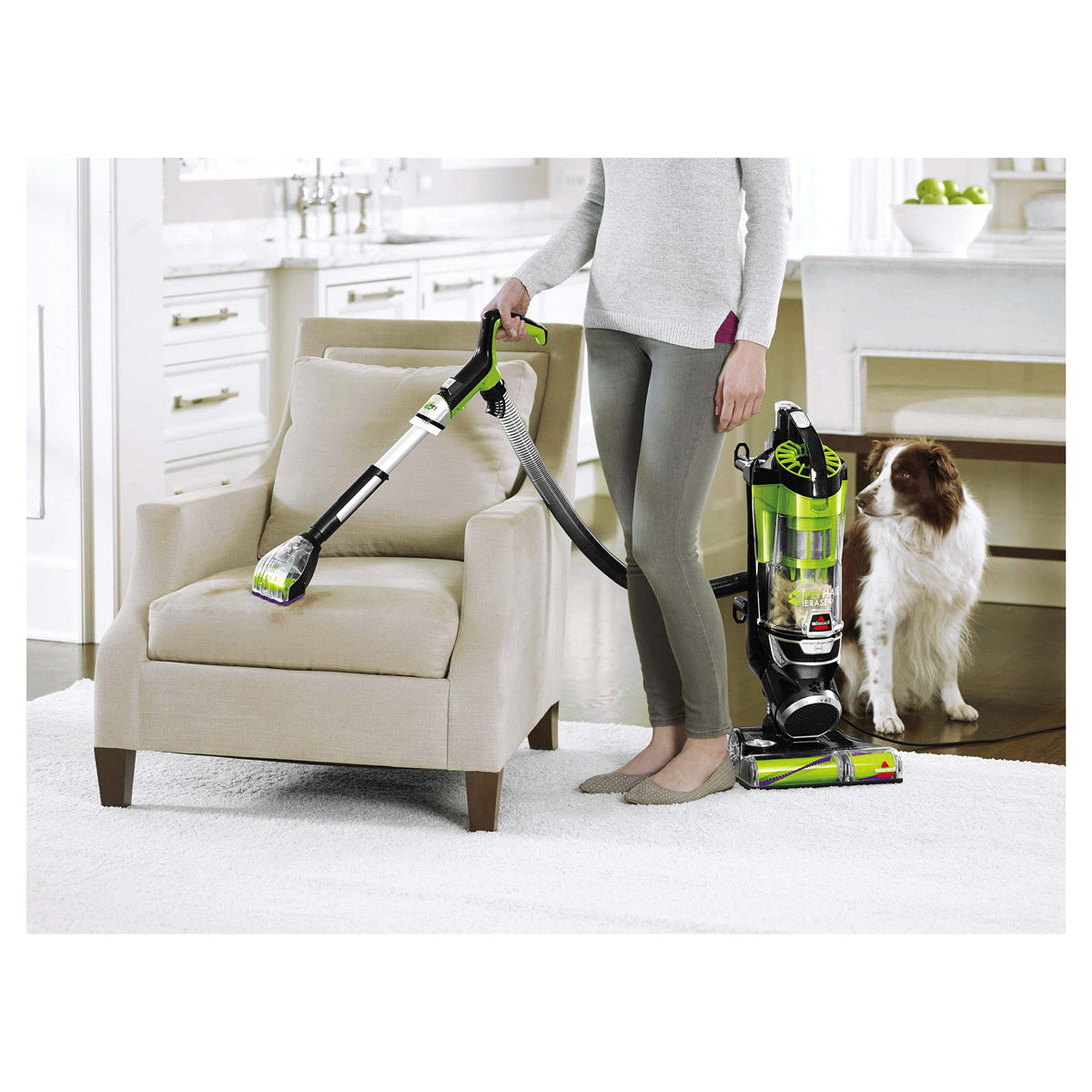 slide 2 of 8, BISSELL Pet Hair Eraser Upright Vacuum - Chacha Lime 1650, 1 ct