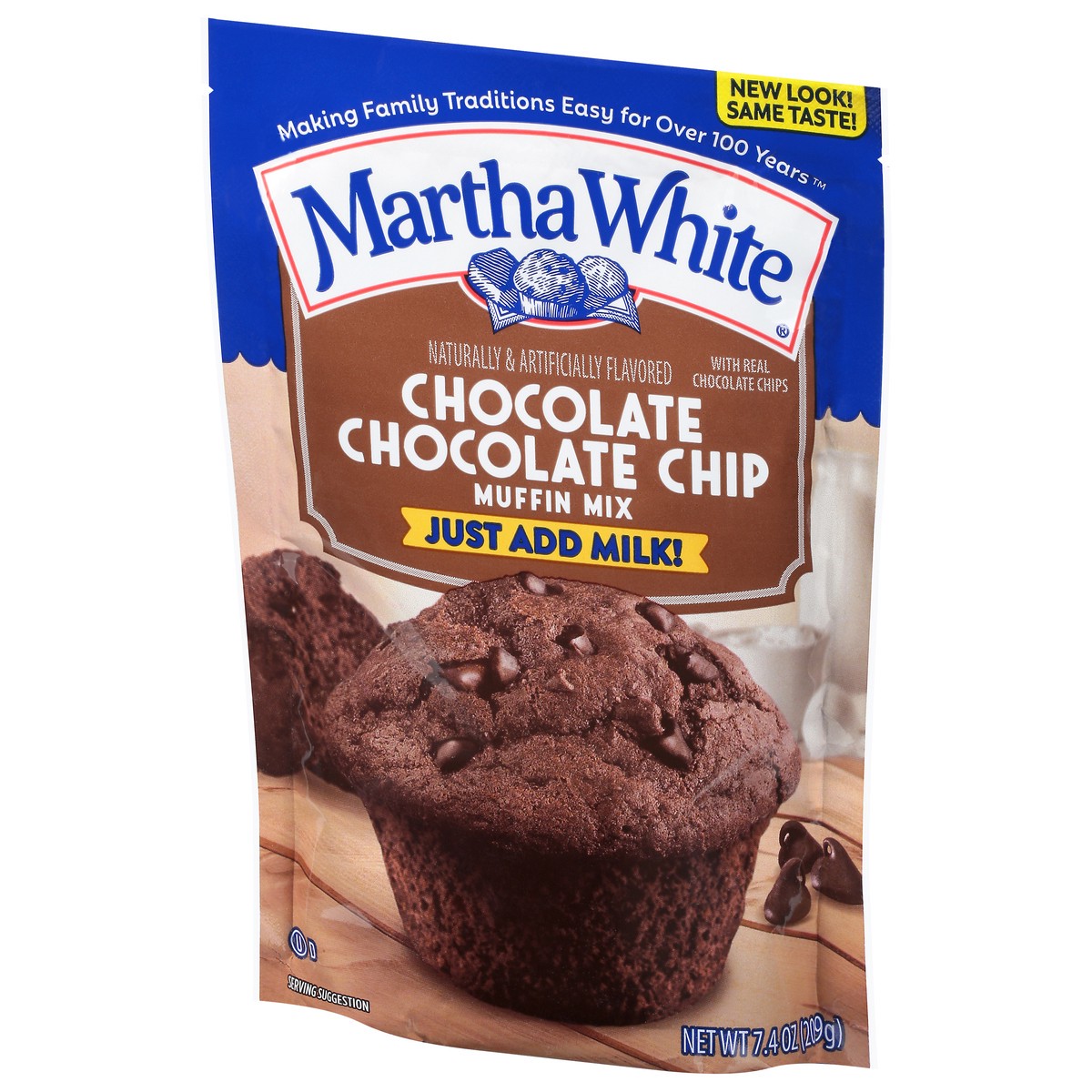 slide 4 of 13, Martha White Chocolate Chocolate Chip Muffin Mix, 7.4 oz