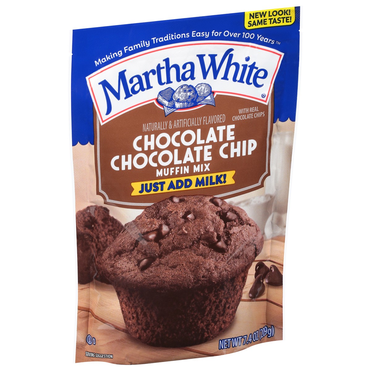 slide 7 of 13, Martha White Chocolate Chocolate Chip Muffin Mix, 7.4 oz