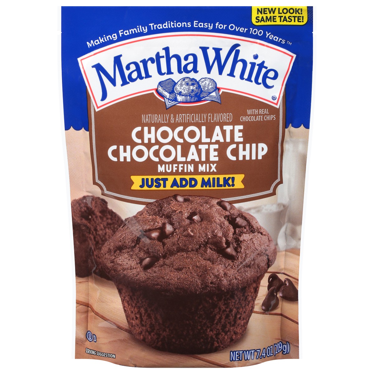 slide 1 of 13, Martha White Chocolate Chocolate Chip Muffin Mix, 7.4 oz