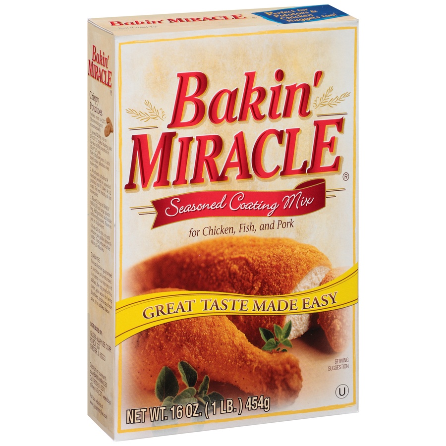 slide 2 of 8, Bakin' Miracle Seasoned Coating Mix For Chicken Fish And Pork, 16 oz