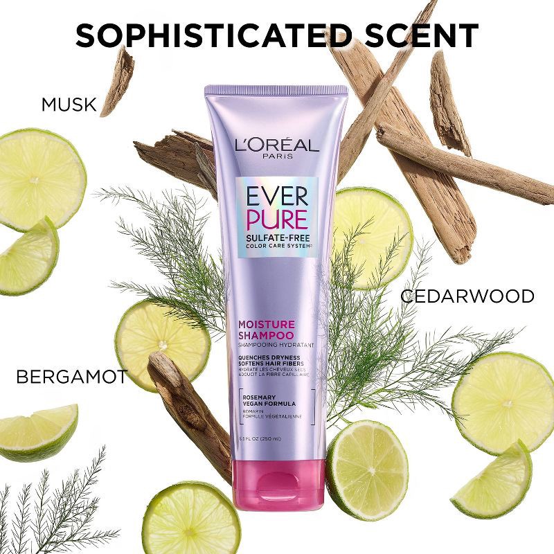 slide 6 of 10, L'Oreal Paris EverPure Moisture Rosemary Oil Shampoo for Dry Hair - 8.5 fl oz, 8.5 fl oz