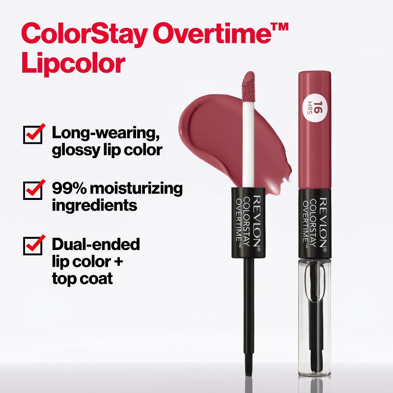 slide 4 of 8, Revlon ColorStay Overtime Lipcolor - Unlimited Mulberry - 0.07 fl oz, 0.07 fl oz