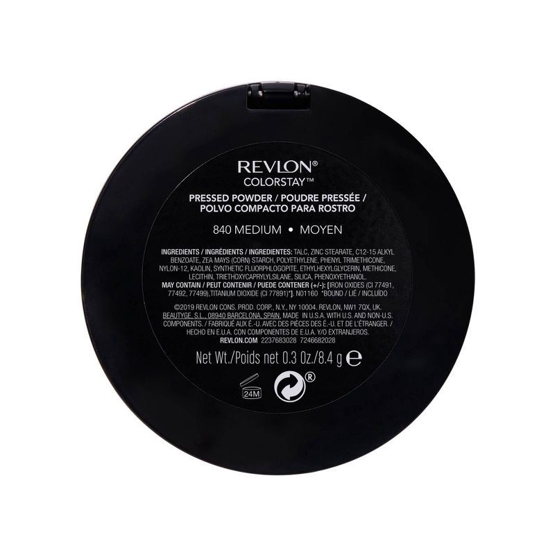 slide 5 of 5, Revlon Colorstay Finishing Pressed Powder - Lightweight and Oil-Free - 840 Medium - 0.3oz, 0.3 oz