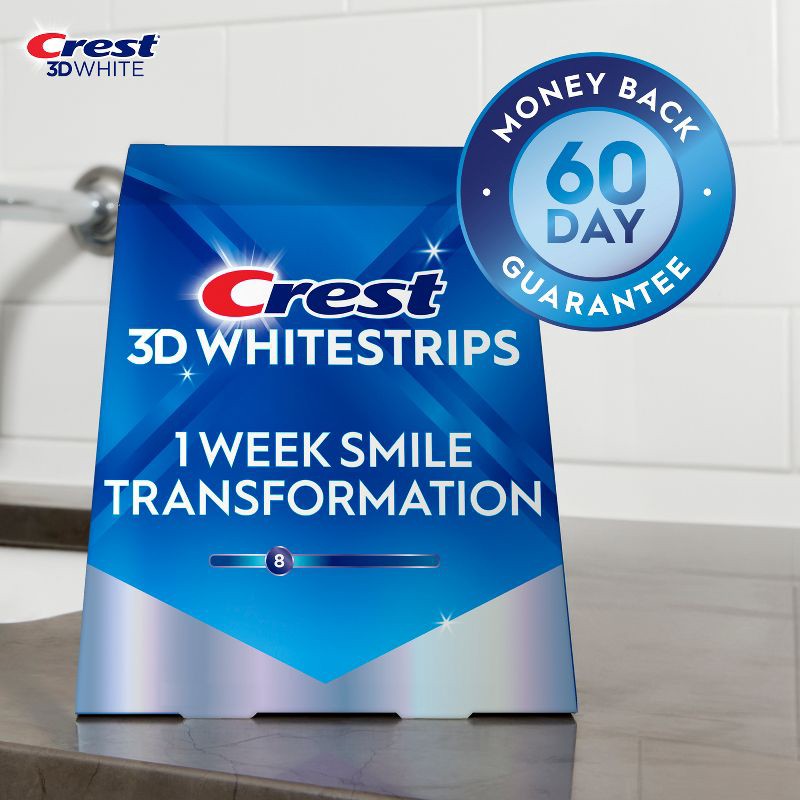 slide 4 of 11, Crest 3D Whitestrips 1 Week Smile Transformation At-home Teeth Whitening Kit - 14 Treatments, 28 ct