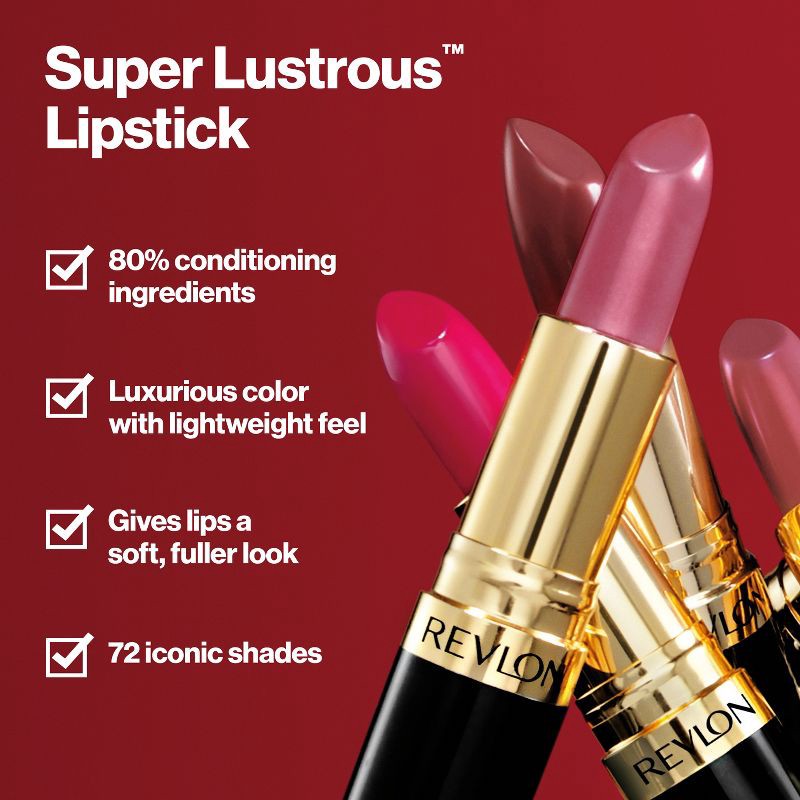 slide 3 of 10, Revlon Super Lustrous Lipstick - 520 Wine with Everything (Pearl) - 0.15oz, 0.15 oz