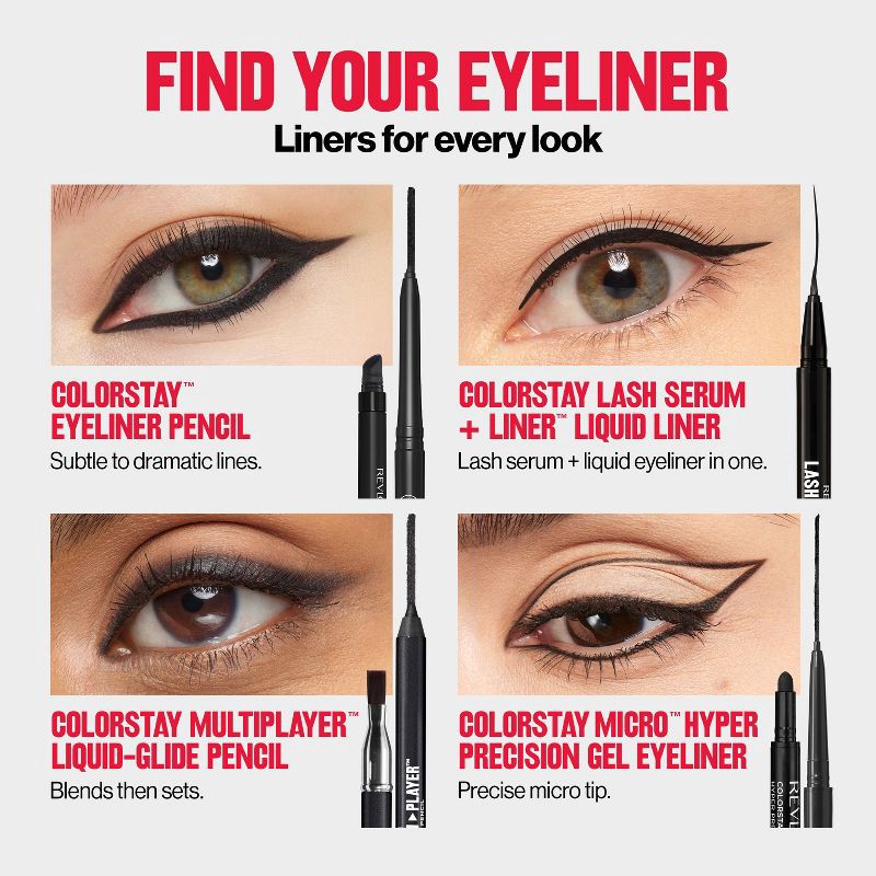 slide 9 of 10, Revlon Colorstay Waterproof Eyeliner with Built-in Smudger - 201 Black - 0.01oz, 0.01 oz