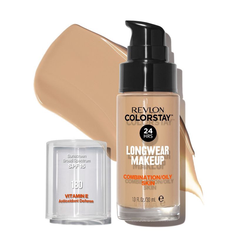 slide 1 of 11, Revlon ColorStay Makeup for Combination/Oily Skin with SPF 15 - 180 Sand Beige - 1 fl oz, 1 fl oz