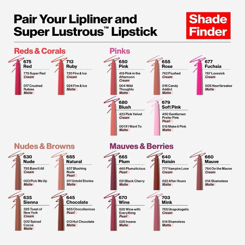 slide 6 of 7, Revlon ColorStay Lip Liner with Built in Sharpener - Wine - 0.01oz, 0.01 oz