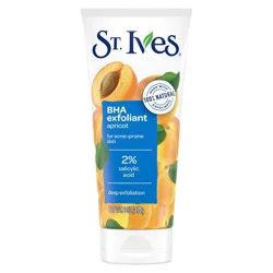 St. Ives BHA Apricot Face Exfoliant for Acne Prone Skin - 6oz: Aluminum-Free, Hypoallergenic, Oil-Free