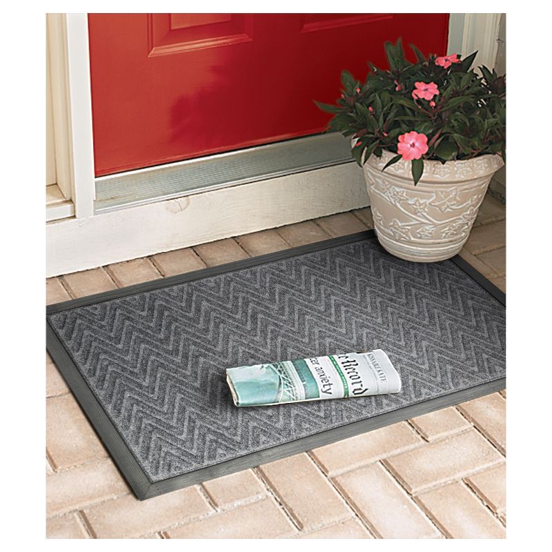 slide 4 of 5, 1'6"x2'6" Gateway Utility Doormat Charcoal - Mohawk: Skid-Resistant Outdoor Floor Mat, Low Pile, Recycled Rubber, 1 ct
