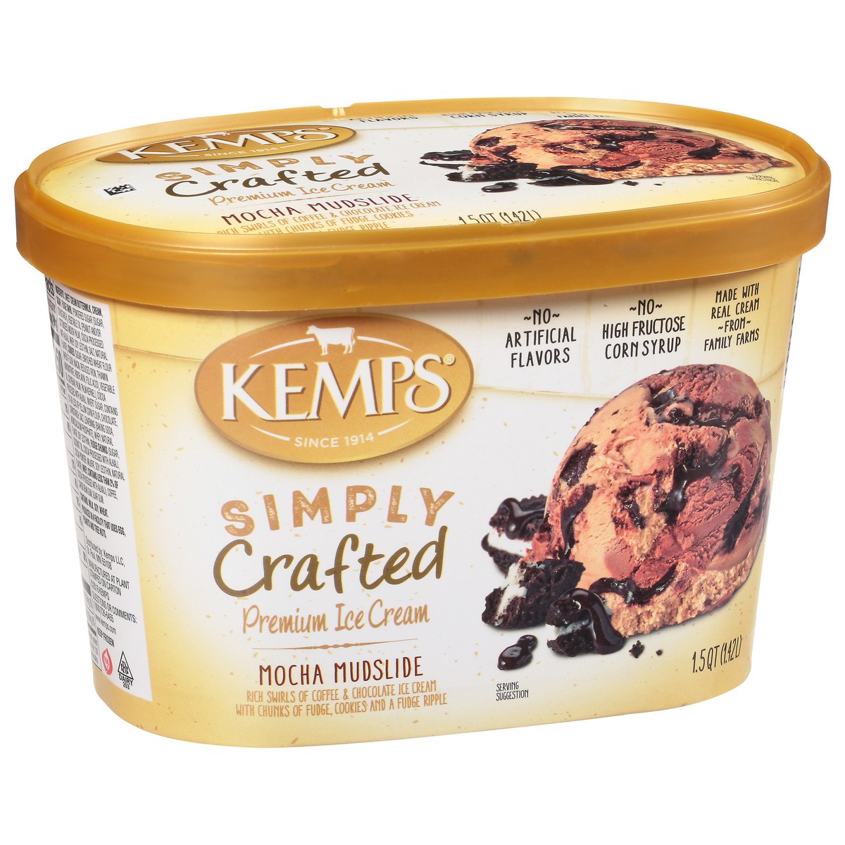 slide 10 of 14, Kemps Simply Crafted Mocha Mudslide Ice Cream 48 oz, 1.5 qt