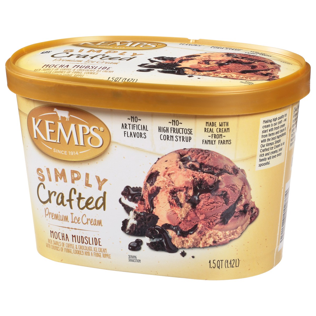 slide 3 of 14, Kemps Simply Crafted Mocha Mudslide Ice Cream 48 oz, 1.5 qt