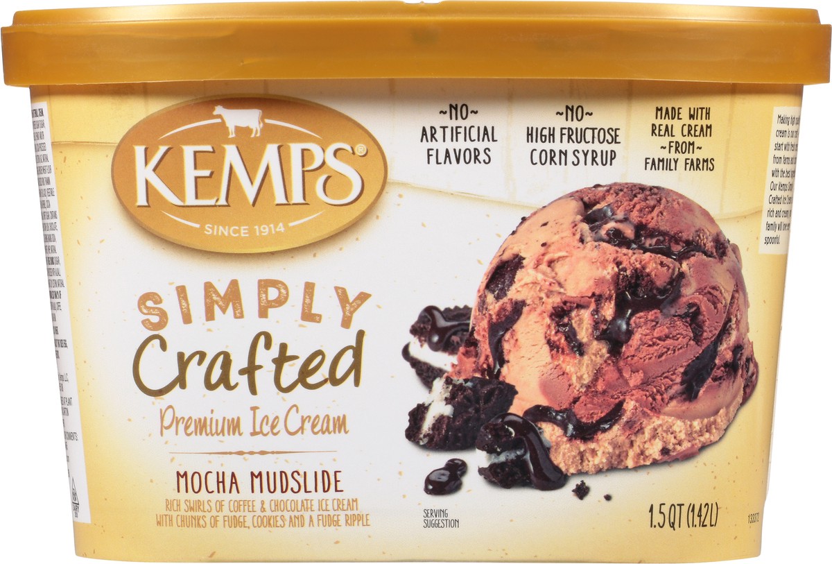 slide 9 of 14, Kemps Simply Crafted Mocha Mudslide Ice Cream 48 oz, 1.5 qt