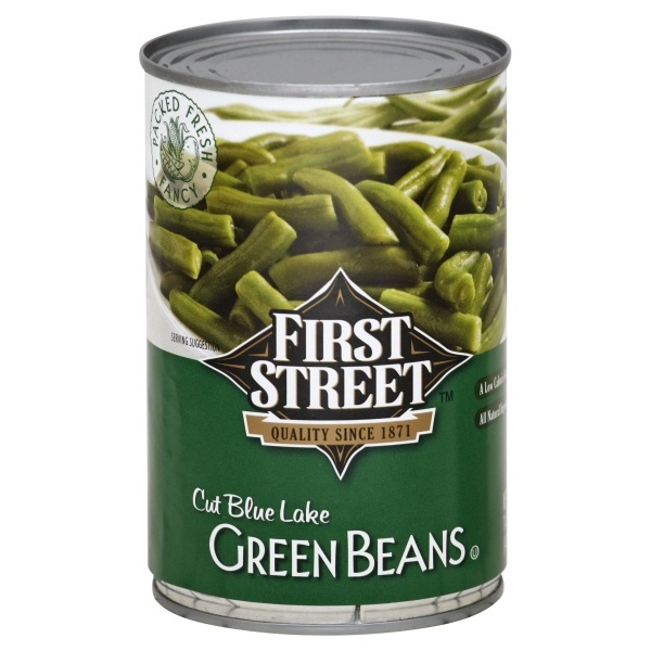 slide 1 of 1, First Street Cut Green Beans, 14.5 oz