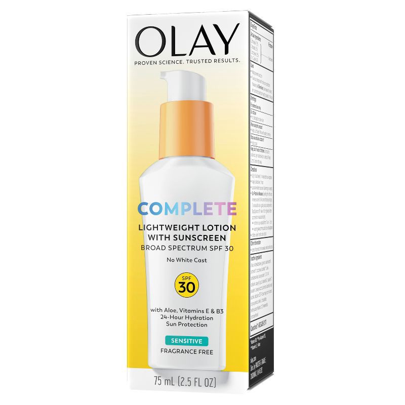 slide 13 of 17, Olay Complete Lotion Moisturizer - Sensitive Skin - SPF 30 - 2.5 fl oz, 30 ct; 2.5 fl oz