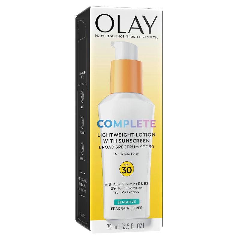 slide 14 of 17, Olay Complete Lotion Moisturizer - Sensitive Skin - SPF 30 - 2.5 fl oz, 30 ct; 2.5 fl oz