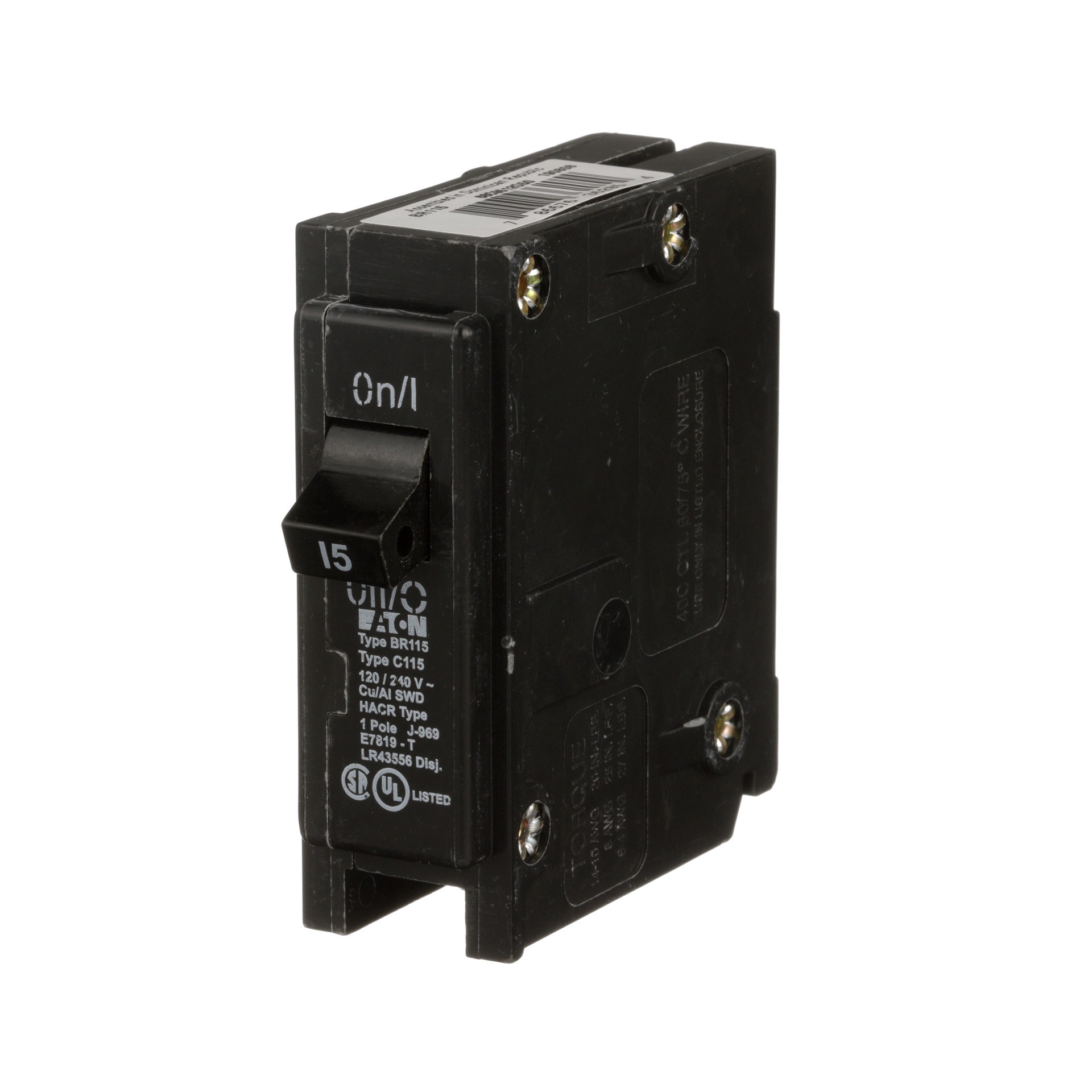 slide 3 of 6, Eaton Type BR 15-amp 1 -Pole Standard trip Circuit Breaker, 1 ct