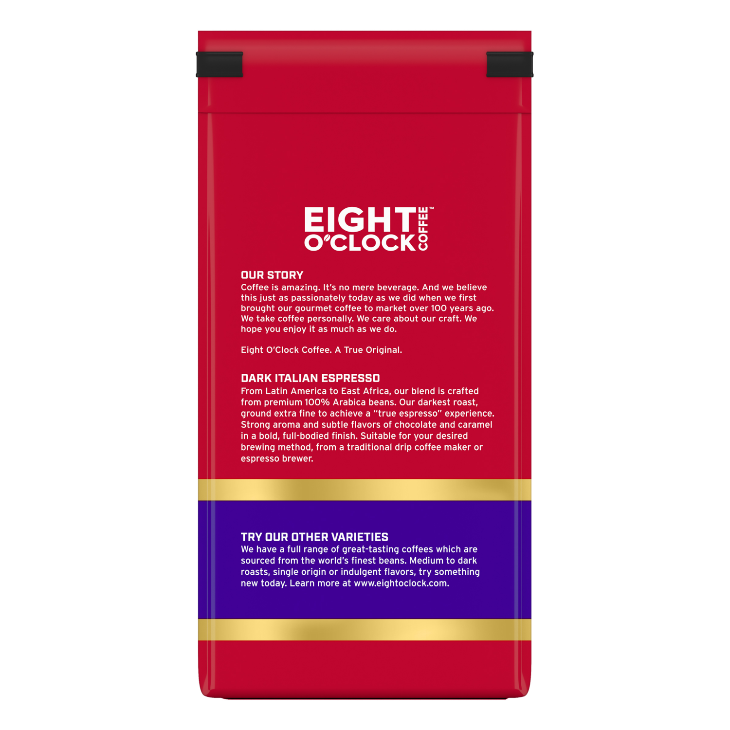 slide 6 of 6, Eight O'Clock Coffee Eight O' Clock Dark Italian Espresso Ground Coffee 10 oz, 10 oz