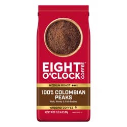 Eight O'Clock Coffee Medium Roast Ground 100% Colombian Peaks Coffee 30 oz