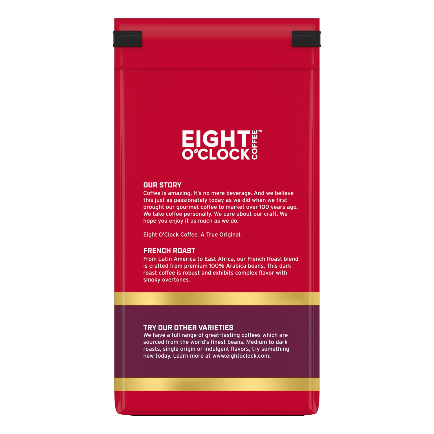 slide 2 of 2, EIGHT O CLOCK COFFEE Eight O'clock French Roast Medium Roast Ground Coffee 12 Oz, 12 oz