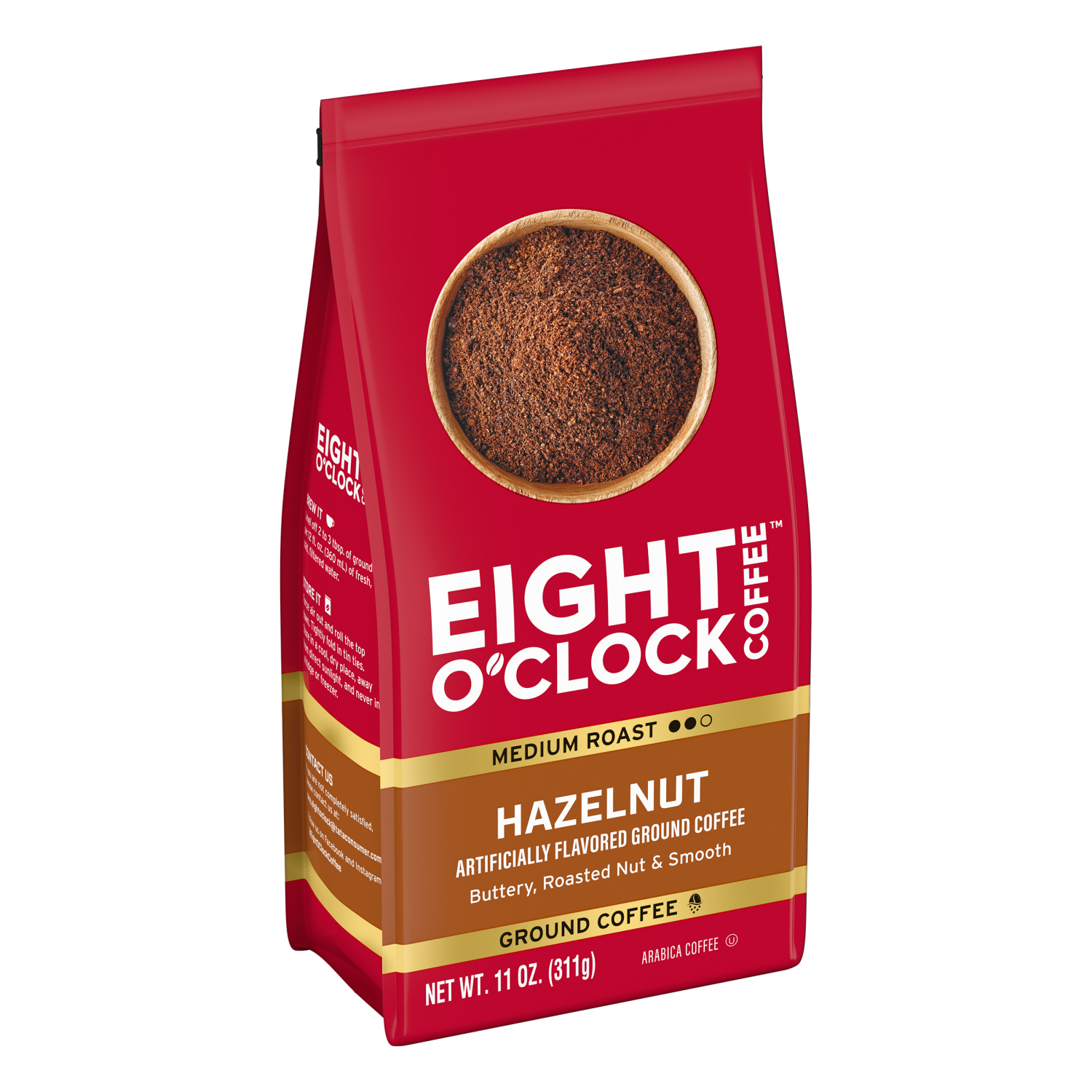 slide 4 of 6, EIGHT O CLOCK COFFEE Eight O'clock Coffee Medium Roast Ground Hazelnut Coffee 11 Oz, 11 oz