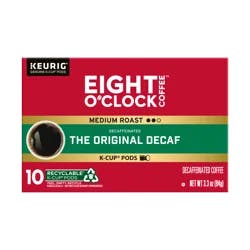 Eight O'Clock Coffee Original Decaf Medium Roast K-Cup Coffee Pods, 12 Count