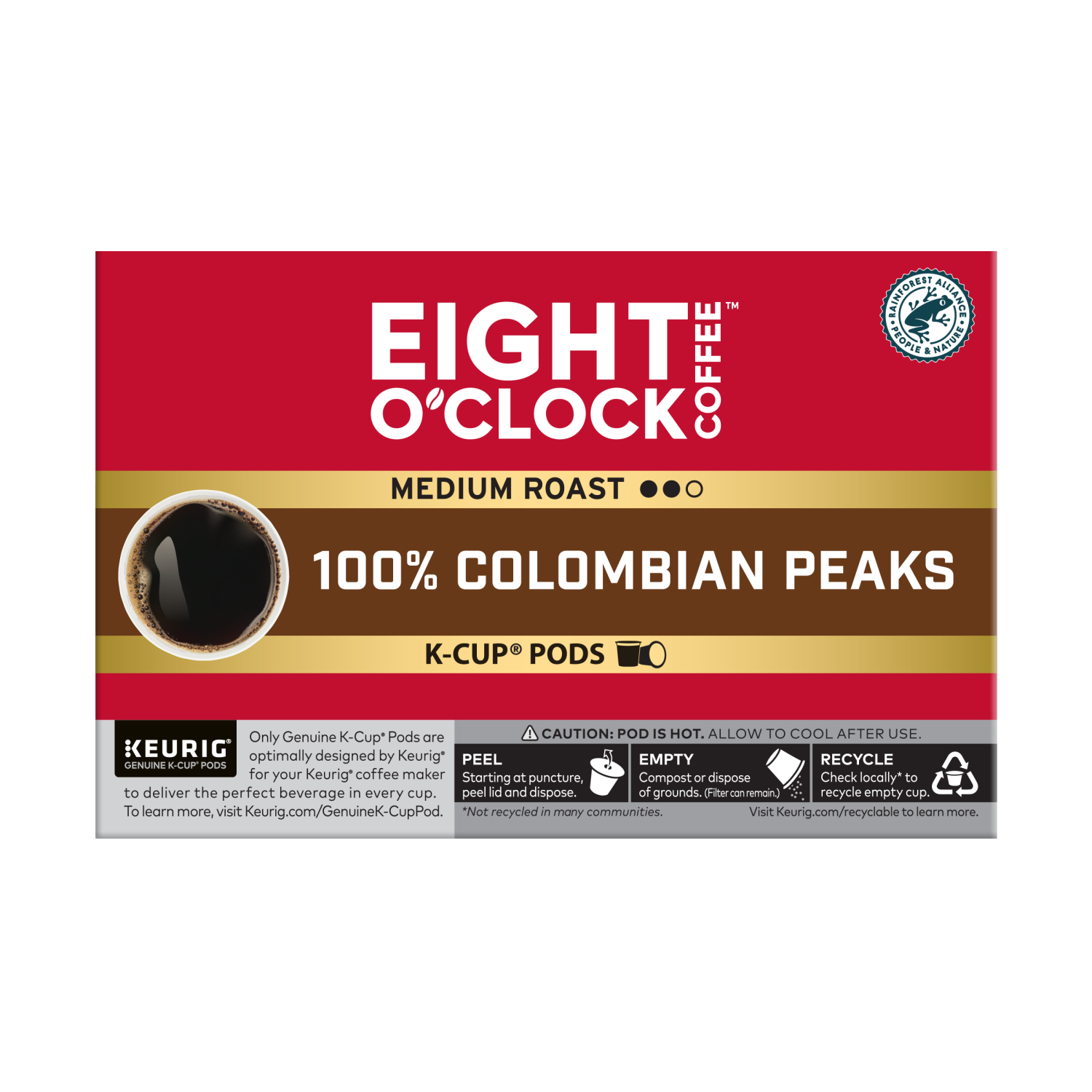 slide 2 of 2, Eight O'Clock Coffee Colombian Peaks Keurig Single-Serve K-Cup Pods, Medium Roast Coffee, 10 Count, 10 ct