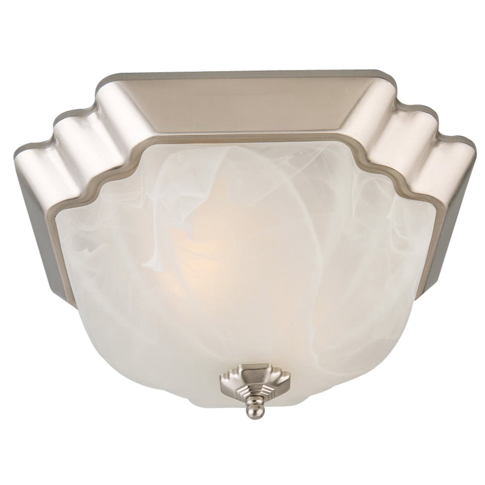 slide 2 of 6, allen + roth 2 -Light 13-in Brushed Nickel Flush Mount Light, 1 ct