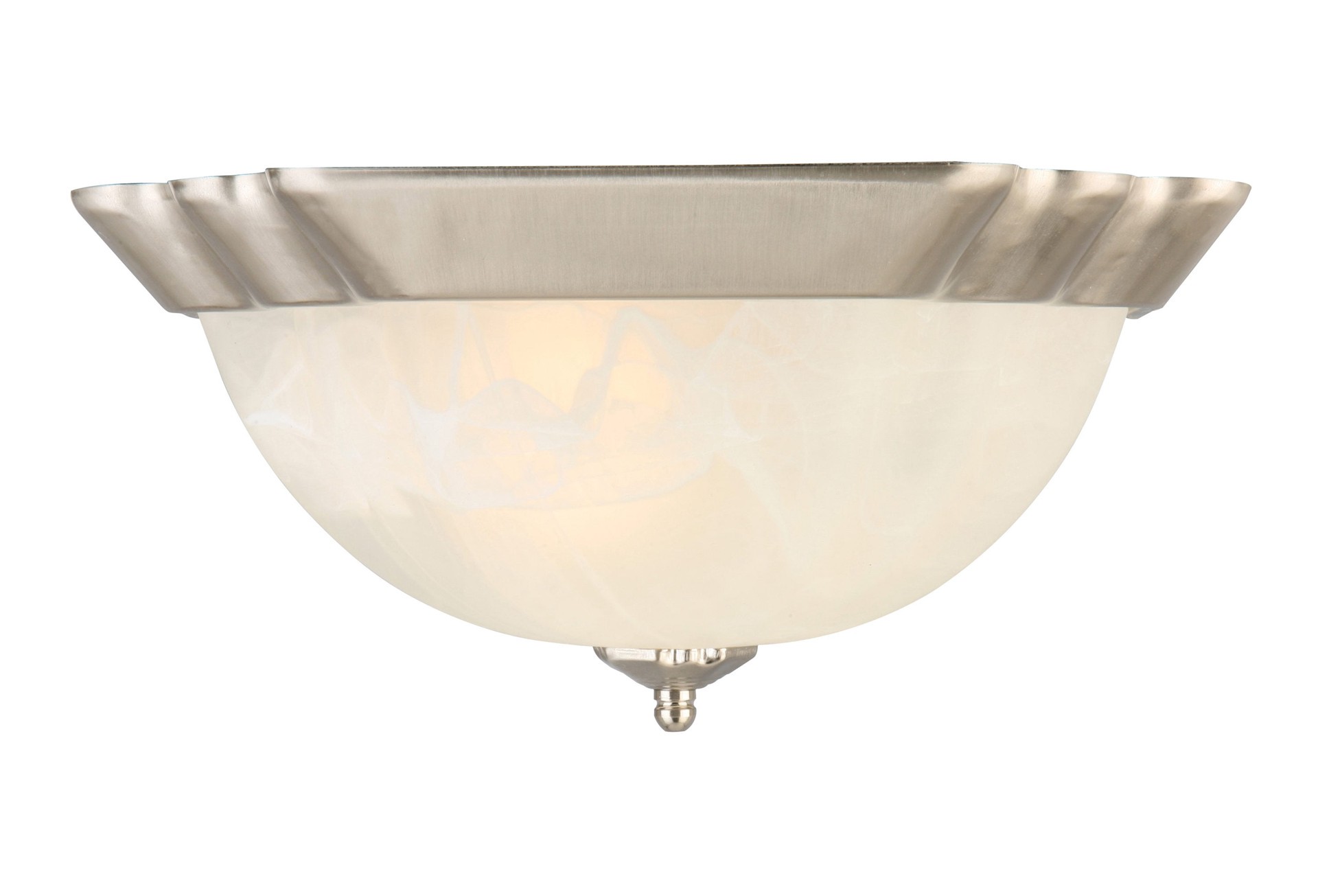 slide 6 of 6, allen + roth 2 -Light 13-in Brushed Nickel Flush Mount Light, 1 ct