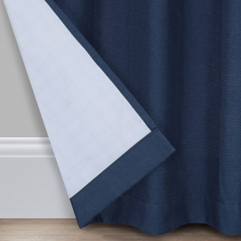 slide 5 of 9, 42"x63" Eclipse Blackout Braxton Thermaback Window Curtain Panel Blue: Thermal Insulated, Solid, Rod Pocket, 1 ct