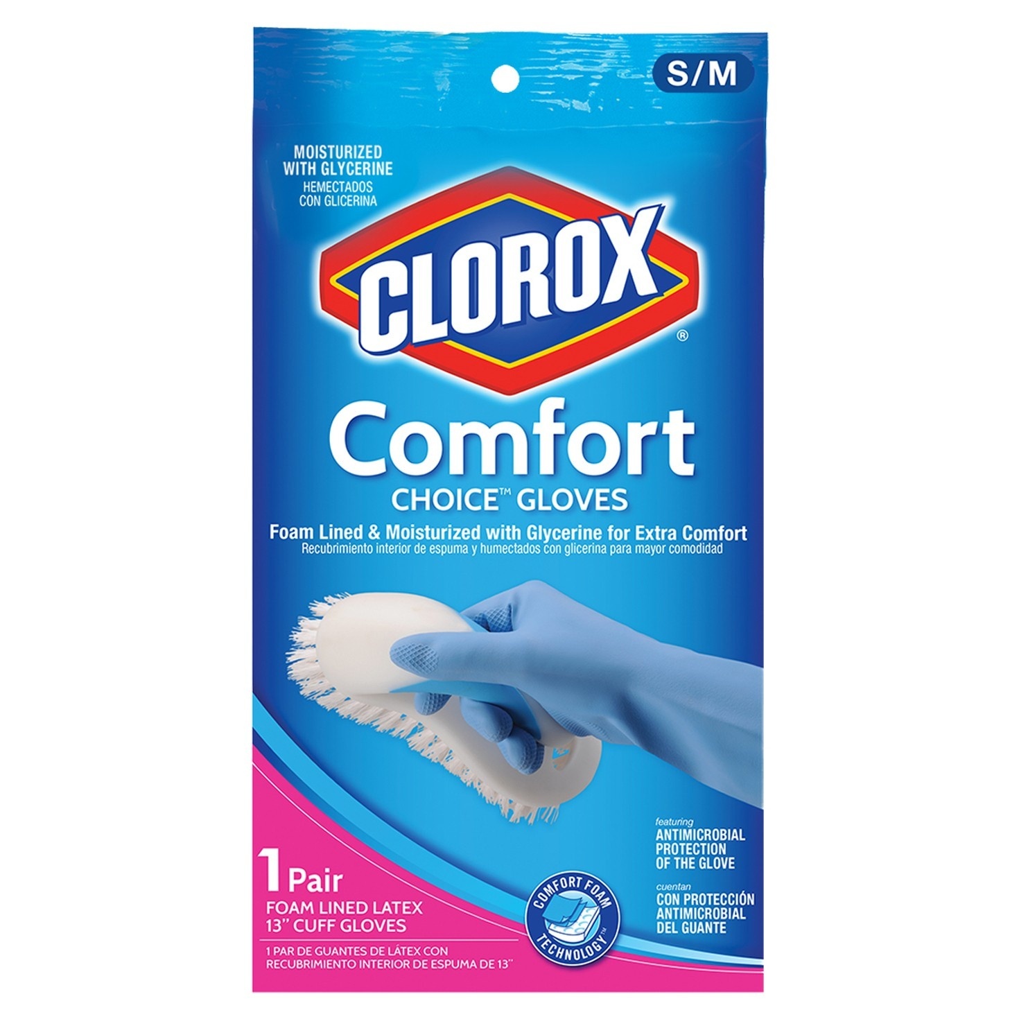 slide 1 of 3, Clorox Comfort Choice Gloves - S/M, 1 ct