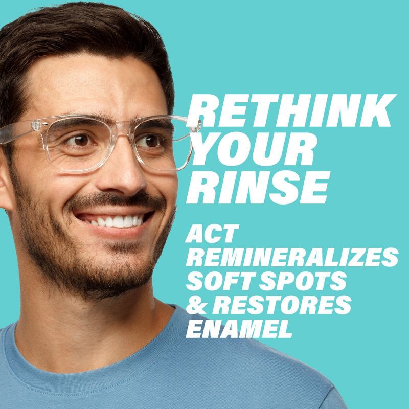 slide 3 of 7, ACT Cool Mint Restoring Fluoride Rinse Mouthwash - 33.8 fl oz, 33.8 fl oz