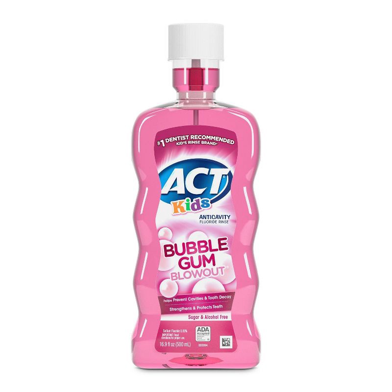 slide 1 of 4, ACT Kids Bubblegum Anticavity Fluoride Mouthwash - 16.9 fl oz, 16.9 fl oz