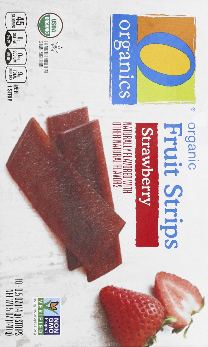 slide 8 of 9, O Organics O Orgnc Fruit Strips Strawberry, 5 oz