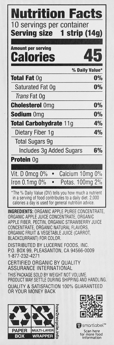 slide 4 of 9, O Organics O Orgnc Fruit Strips Strawberry, 5 oz