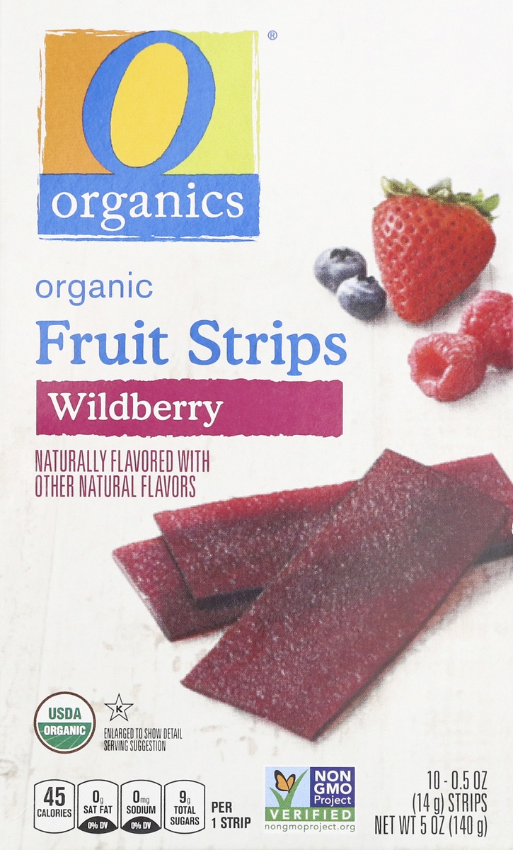 slide 9 of 9, O Organics O Orgnc Fruit Strips Wild Berry, 5 oz