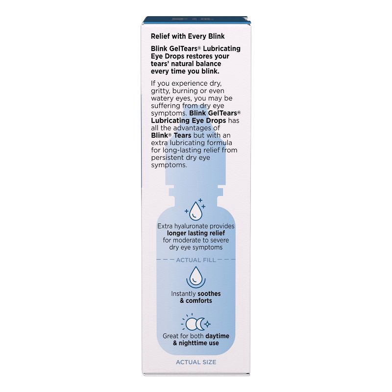 slide 9 of 11, Blink Gel Tears Lubricating Dry Eye Drops - 0.34 fl oz, 0.34 fl oz