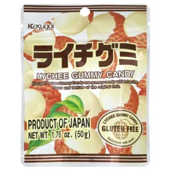 Kasugai Gluten Free Lychee Gummy Candy 1.76 oz