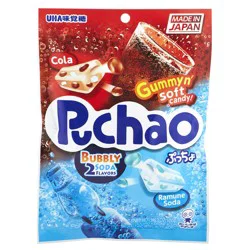 Uha Mikakuto Candy Pouch, Puchao Bubbly Soda, 3.53 Oz