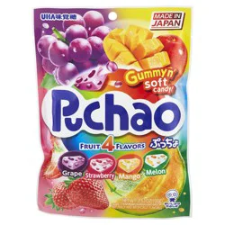 Puchao Four Flavor Fruit Gummy & Soft Candy- 3.53 oz
