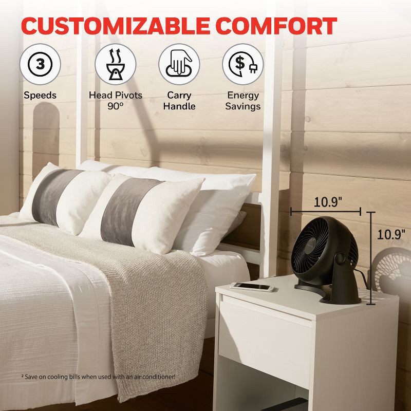 slide 7 of 13, Honeywell TurboForce Table Air Circulator Fan Black HT900, 1 ct