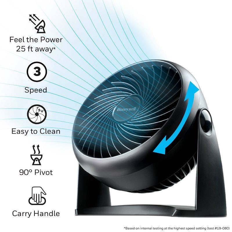slide 12 of 13, Honeywell TurboForce Table Air Circulator Fan Black HT900, 1 ct