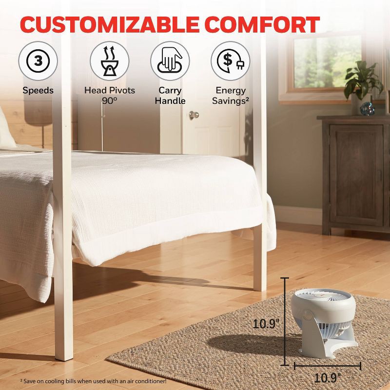 slide 5 of 10, Honeywell TurboForce Table Air Circulator Fan White HT904, 1 ct