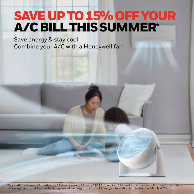 slide 6 of 10, Honeywell TurboForce Table Air Circulator Fan White HT904, 1 ct