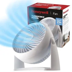 Honeywell TurboForce Table Air Circulator Fan White HT904: Adjustable Tilt, Quiet, Wall Mountable, 3 Speeds, Electric