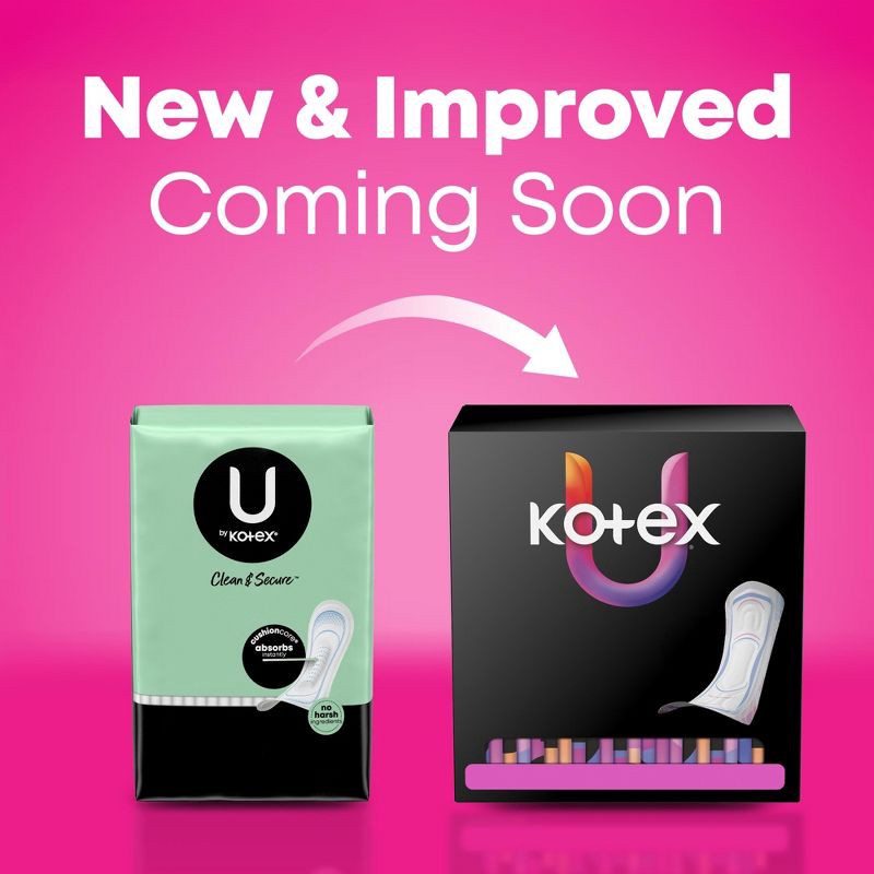 slide 3 of 13, U by Kotex Clean & Secure Heavy Ultra-Thin Feminine Fragrance Free Pads - Unscented - 56ct, 56 ct