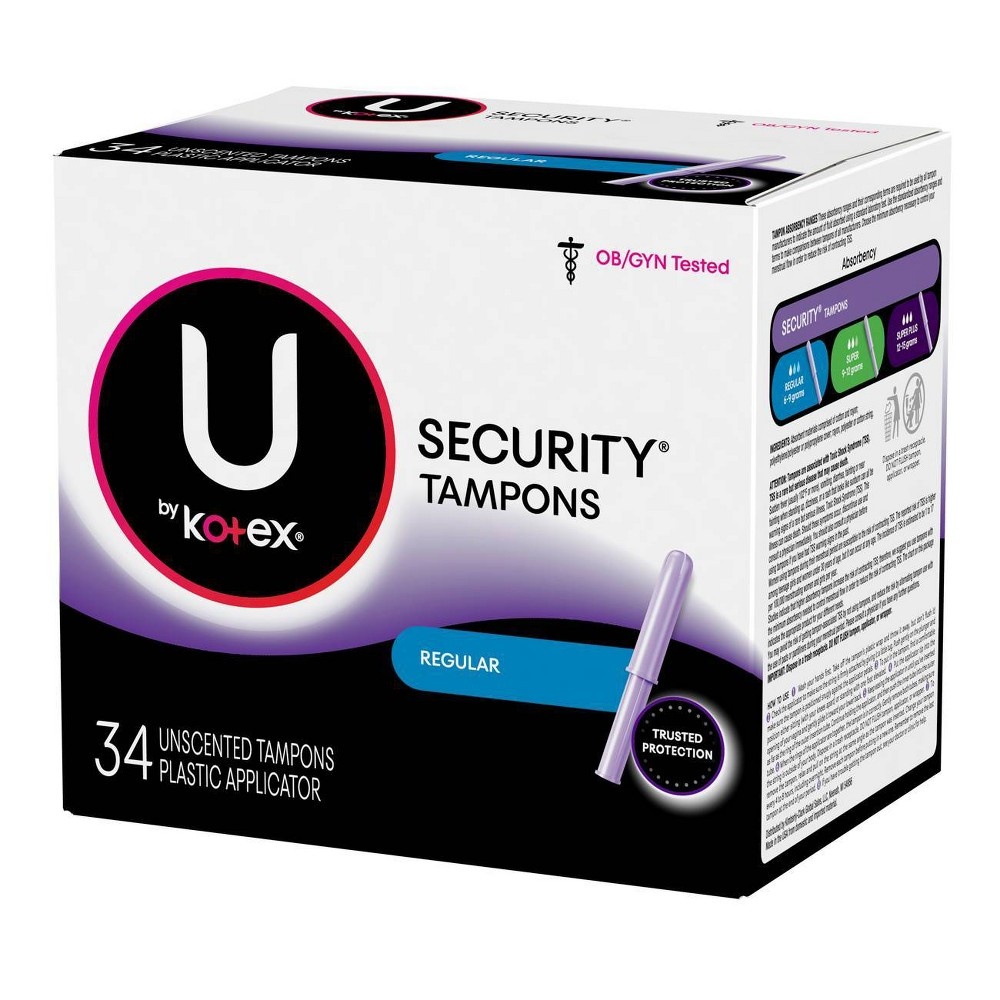 slide 5 of 5, U by Kotex Regular Premium Security Tampons, 32 ct